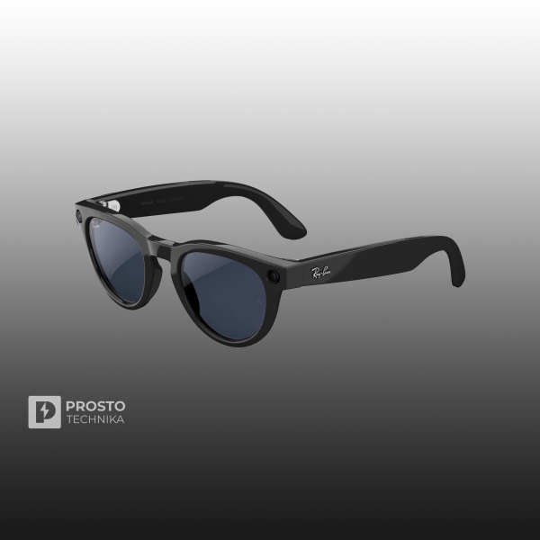 Ray-Ban Headliner (Gen 2) Глянцевый Чёрный с Прозрачно-Сапфировыми Линзами
